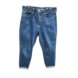 Old Navy Womens OG Straight Button Fly High Rise Crop Jeans Size 12